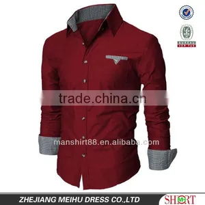 Men's Stylish Model Contrast Collar Slim Fit Casual Camisas thumbnail-1