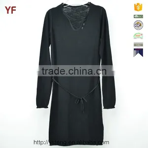 Latest Party Designs Long Sleeve Maxi Ladies Western Sweater Dress Designs thumbnail-1