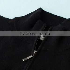 Mans High Quality Zipper Colloar Knitted Pattern Pullover Sweater With Wholesale Price thumbnail-5