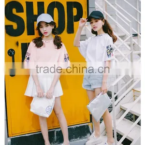 Cartoon Printing Horn Sleeves t Shirt for Women thumbnail-4