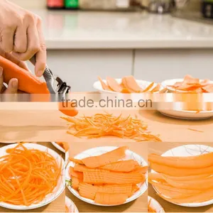 Stainless Potato Peeler Vegetable Slicer Cutter Kitchen Accessories 360 Degree Rotary Fruit Peeler Ultra Dual Julienne KC1092 thumbnail-4