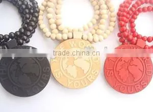 Cheap Price Hip Hop Wooden Large Bead Necklace thumbnail-1