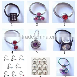 Charms Captive Bead Ring BCR Body Jewelry thumbnail-1