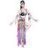 Rose Red Stylish Tribal Belly Dance Costumes For Ladies With Nice Tassel Skirt , Flower thumbnail-1