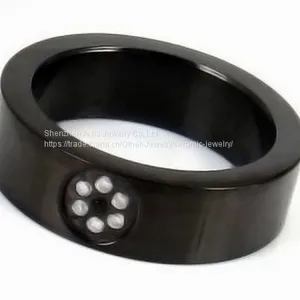 Custom Black Stainless Steel Men' Wedding Ring 8# , 9# , 12# thumbnail-1
