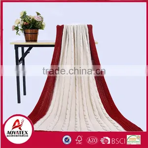 Luxury Promotion Bedding 100% Acrylic Knitted Mohair Throw Blanket thumbnail-1