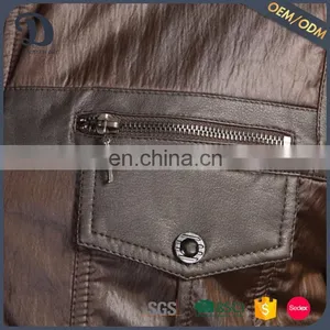 Professional Brown Leather Jacket Mens Jacket With 2 Flip Pockets thumbnail-2