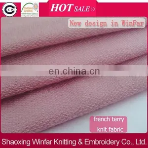 Winfar Textile Super Soft Knitting Pink Dyed French Terry Polyester Rayon Fabric thumbnail-1