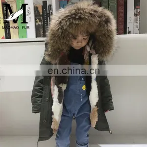 Hot Selling Kids Winter Fur Jackets With Fox Fur Lining and Collar thumbnail-2