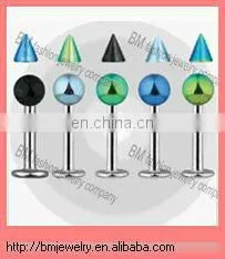 316L Stainless Steel Lip Labret Ring Titanium Plated Ball/spike Piercing Jewelry thumbnail-1