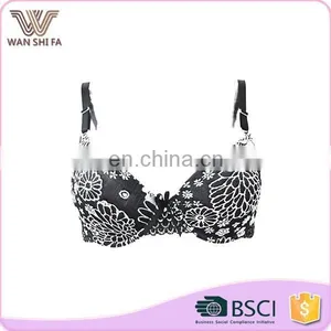 Latest Design Flower Pattern Net Adjustable Fashion Nylon Teenager Bra thumbnail-1
