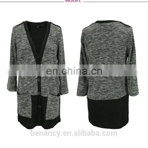 Classic Winter Outwear Thick Wool Cardigan Coat For Mature Women thumbnail-5