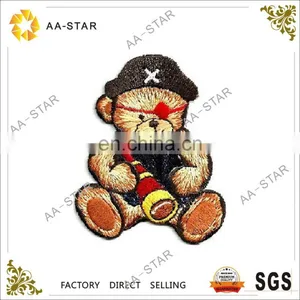 Lovely Teddy Bear Dressing as a Pirate Custom Embroidery Patches for Toddlers thumbnail-1