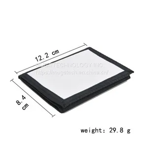Sublimation Fabric Folded Thin-Short Wallet-Black thumbnail-1