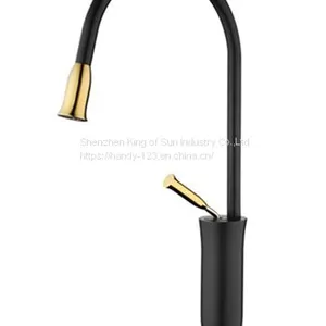 Single Lever Black Plating Kitchen Faucet Lead Free thumbnail-1