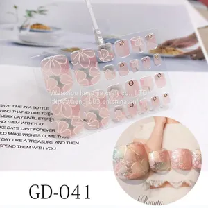 Nail Sticker Adhesive Toenail Art Polish Tips French Glitter Sequins Nail Wraps Strips Easy To Wear Manicure for Women thumbnail-5