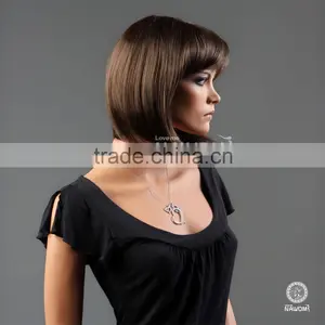 W3302 5A Charming Short Natural Straight Hair Wig for Woman thumbnail-5