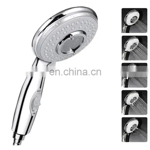 Handheld Shower Head High Pressure ON/Off Switch in Chrome Plated Water Saving 5 Spray Shower Head thumbnail-3