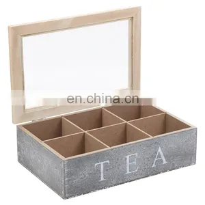 Custom Natural Wooden Tea Box With Glass Lid Accept Oem Odm Order thumbnail-1