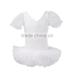 Wholesale Puffy Sleeves Leotard With Short Ballet Performance Tutus For Kids thumbnail-2