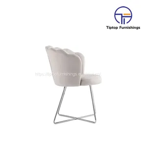Tiptop Metal Dining Room Furniture Modern Luxury Dining Room Chairs Velvet Fabric Dining Chairs thumbnail-3