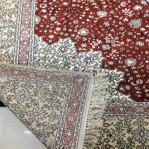 6x9ft Red Color Fine Quality Handmade Silk Persian Carpet for Home Decor thumbnail-4