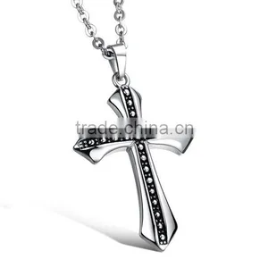 Classic Fashion Men Cross Charms Pendants Necklace Include Stainless Steel Chain Paypal Accept thumbnail-3
