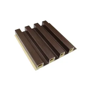 Wooden Grain PVC WPC Fluted Wall Panels For Decoration thumbnail-4