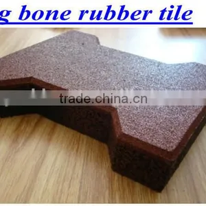 Type Dog Bone Rubber Floor 23mm Thickness Driveway Rubber Paver thumbnail-6