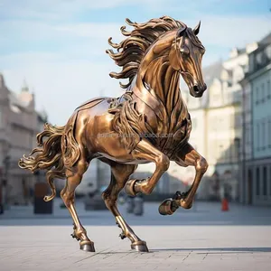 Handcrafted Bronze Horse Sculpture, Dynamic Equestrian Art, Luxurious Home Museum or Gallery, High-end Metal Handicrafts thumbnail-4