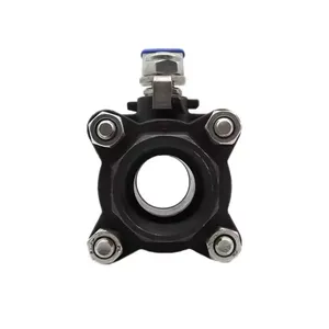 ANSI API Durable Forged Carbon Steel Screw Thread High Pressure Float Handle FlangeThreaded 3 PC/ Way Ball Valve 1000WOG thumbnail-3
