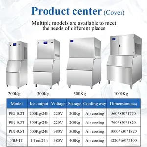High Capacity 1000kg Flake Ice Maker, Heavy Duty Ice Equipment for Aquatic Product & Supermarket thumbnail-4