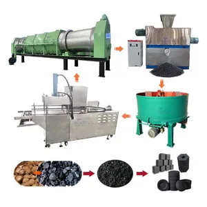 Sawdust Briquette Carbonization Forming Production Line Smokeless Biomass Charcoal Making Machine thumbnail-1