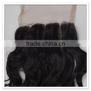 Cheap Body Wave 100% Virgin Brazilian Human Hair 3 Part Silk Base Lace Closure thumbnail-2