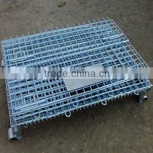 Folding Stackable Wire Storage Cage With Wheels(manufacturer) thumbnail-1