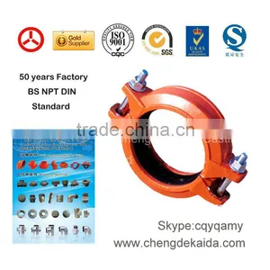 ISO,SGS Ductile Iron Grooved Coupling and Fittings Tee thumbnail-1