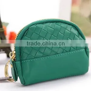 Women Mini Faux Leather Zipper Coin Bag With Keyring thumbnail-3