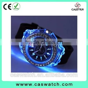 Hot Fashion Crystal Watch Silicone Watches Band Flashing Lights Watch China thumbnail-1