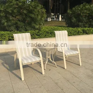2015 Wholesale Outdoor Garden Patio Modern Aluminum Frame Sling Bistro Table and Chair thumbnail-1