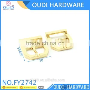 High Quality Metal Shoe Pin Buckle Shiny Light Gold Pin Buckle For Woman Shoe thumbnail-3