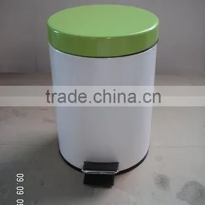 Flat Lid Powder Coated Finished Soft Close Steel Trash Can thumbnail-1