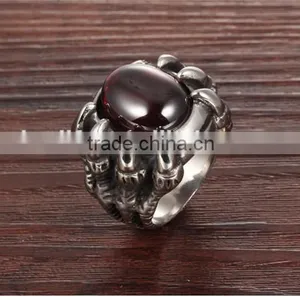 Fashionable Trend Claw Stainless Steel Jewelry Cubic Zirconia Zircon Ring for Men thumbnail-4