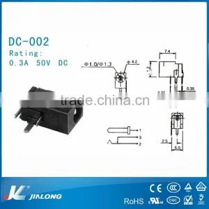1.6mm DC POWER JACK RIGHT ANGLE PCB MOUNT SWITCHED thumbnail-1
