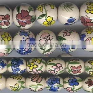 Ceramic Beads With Flower Designs thumbnail-1