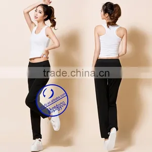 Wholesale Women Cotton Modal Black Yoga Pants With Pocket thumbnail-2