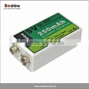 High Quality Batteries CE/ROHS Rechargeable NiMh 9v 250mah Battery thumbnail-6
