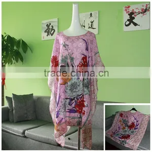 Ladies Pink Printed Viscose Woven Wide Sleeve Blouse thumbnail-1
