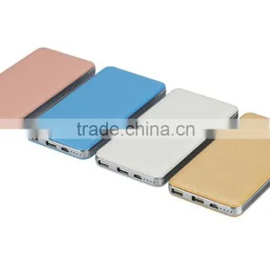 2016 High Quality Leather Surface Power Bank 12000mAh/10000mAh Slim Polymer Battery Charger thumbnail-6