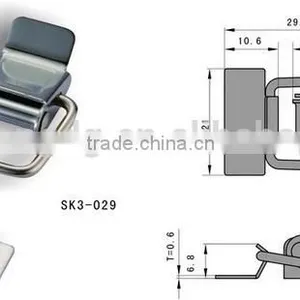 Mini-Plain Draw Latch SK3-029 Steel Hasp thumbnail-2