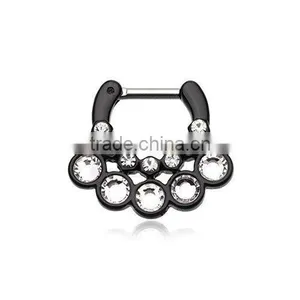 Black Septum Clicker Nose Belly Nipple thumbnail-1